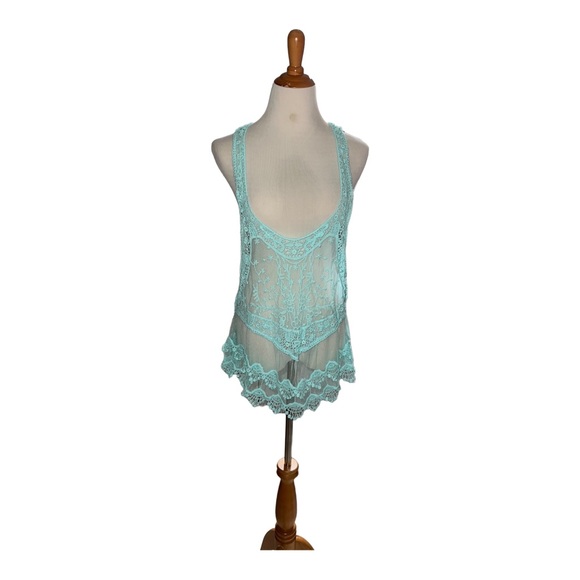 Lace Cover Up in Seafoam - Picture 1 of 3
